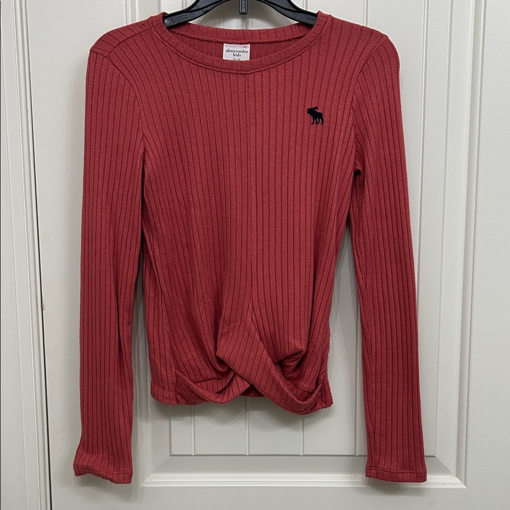 Abercrombie & Fitch kids Knotted Ribbed Top in Red